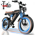 DDC SPORT Electric Bike for Adults, Peak 1000W Motor 28MPH, 48V 13Ah Battery 50Miles Ebike, 20'' Fat Tire Electric Dirt Bike for All Terrain, Off Road Mounatin Moped E-Bike, Full Suspension, 7-Speed