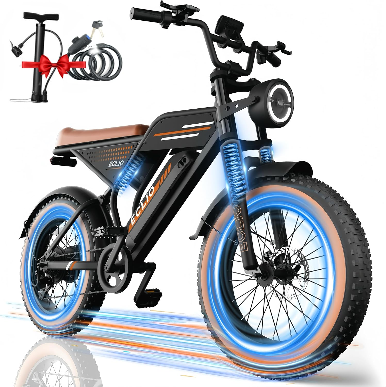 DDC SPORT Electric Bike for Adults, Peak 1000W Motor 28MPH, 48V 13Ah Battery 50Miles Ebike, 20'' Fat Tire Electric Dirt Bike for All Terrain, Off Road Mounatin Moped E-Bike, Full Suspension, 7-Speed