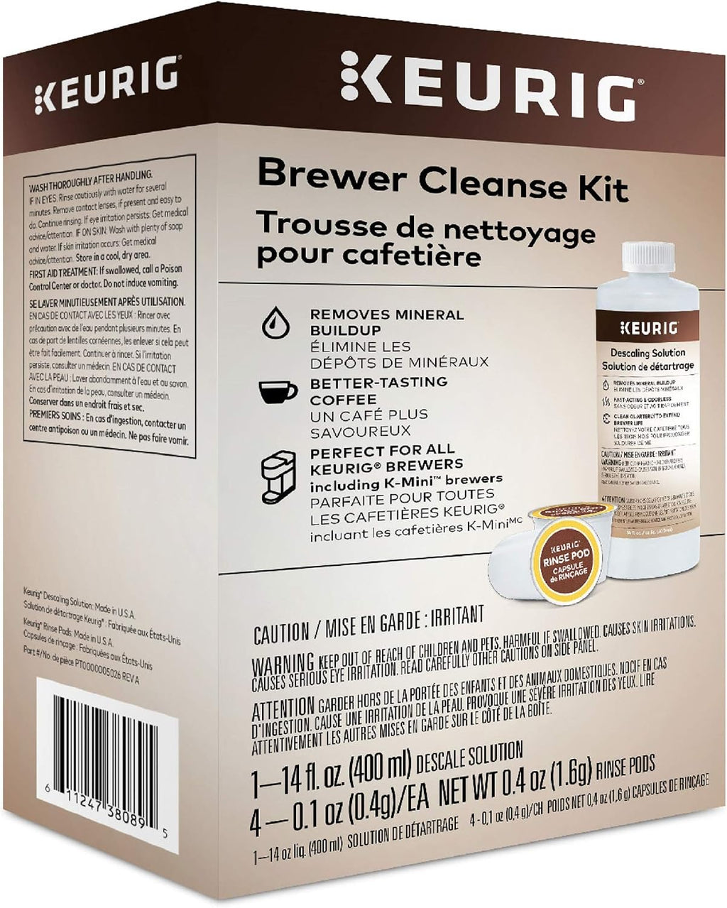 Keurig K- Slim Single Serve K-Cup Pod Coffee Maker, Multistream Technology, Black & Brewer Cleanse Kit For Maintenance Includes Descaling Solution & Rinse Pods