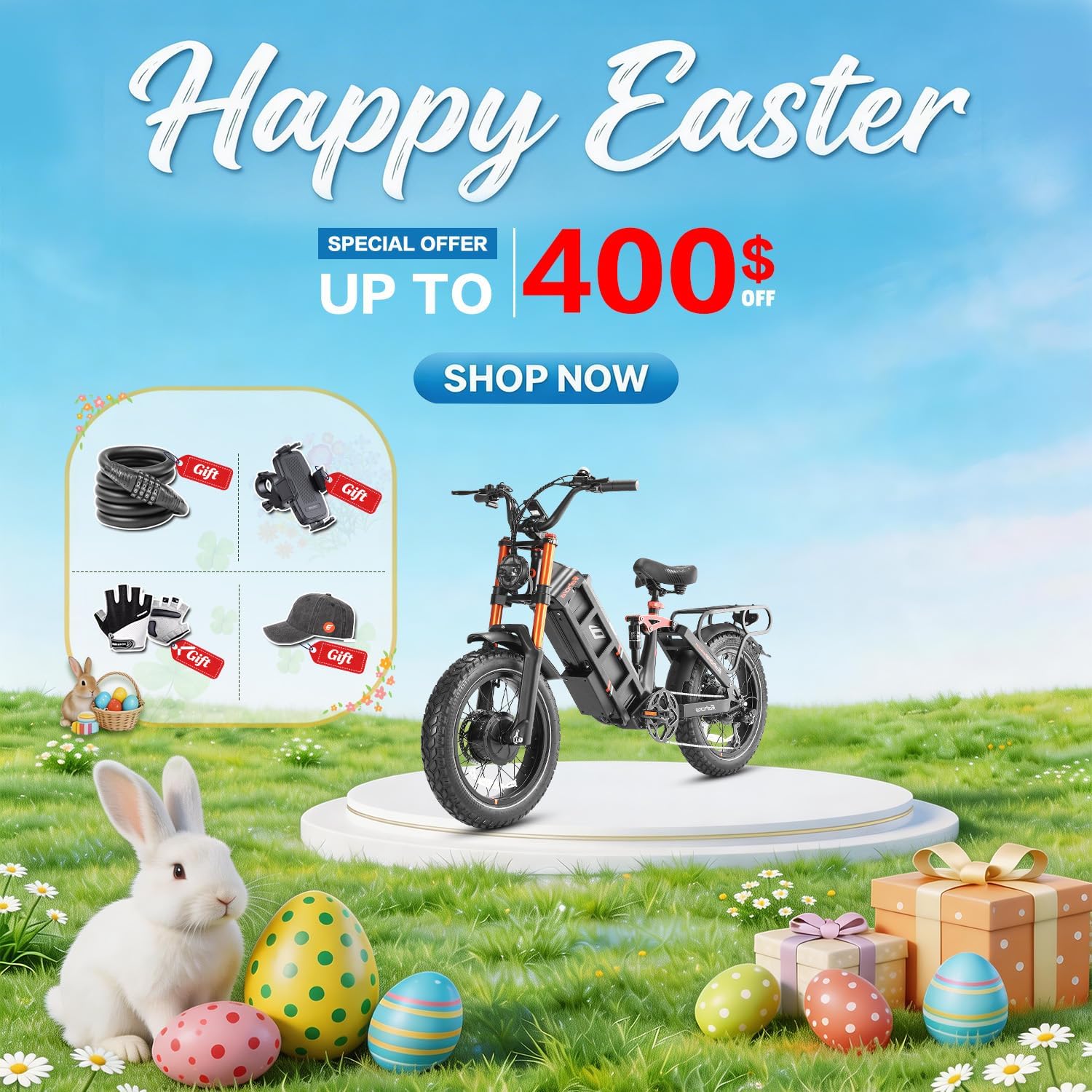 2026 Eahora 5400W Juliet Pro 2 Electric Bike for Adults 43MPH Dual Motor 70Ah Ebike 200Miles Long Range Electric Bicycle, 20'' Fat Tire Full Suspension Electric Mountain Bike for Commuting/Delivery