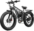 Peak 9000W Dual Motor Ebike for Adults,46MPH Fast Electric Bike 52V 34Ah Up to 100 Miles Long Range,24' Fat Tire Ebikes,SHM 7-Speed Full Suspension Electric Bicycle for Mountain Commuter Off-Road Snow