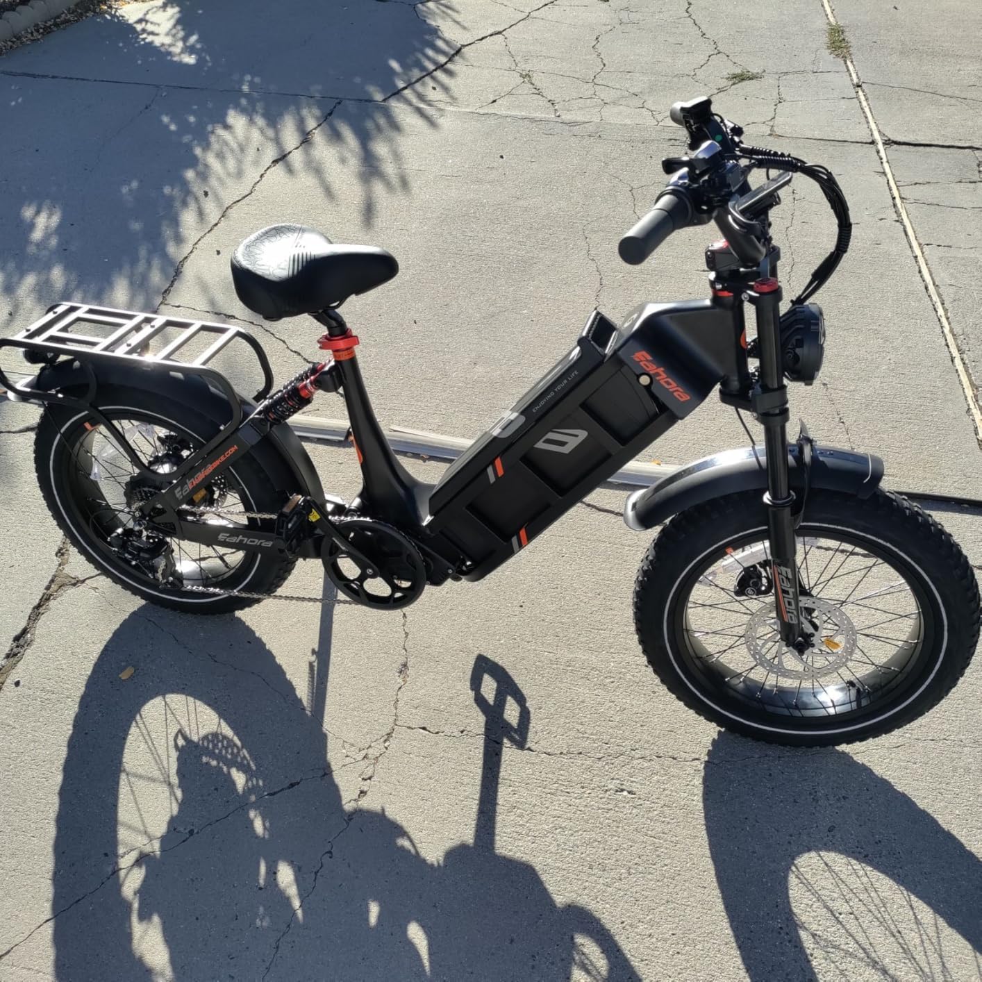 2026 Eahora 5400W Juliet Pro 2 Electric Bike for Adults 43MPH Dual Motor 70Ah Ebike 200Miles Long Range Electric Bicycle, 20'' Fat Tire Full Suspension Electric Mountain Bike for Commuting/Delivery