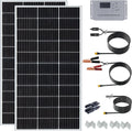 200 Watt 12Volt/24Volt Solar Panel Starter Kit 2PCS 105W Monocrystalline Module 20A Charge Controller for RV, Boats, Trailer, Camper,Cabin Off-Grid System(200W Solar kit)