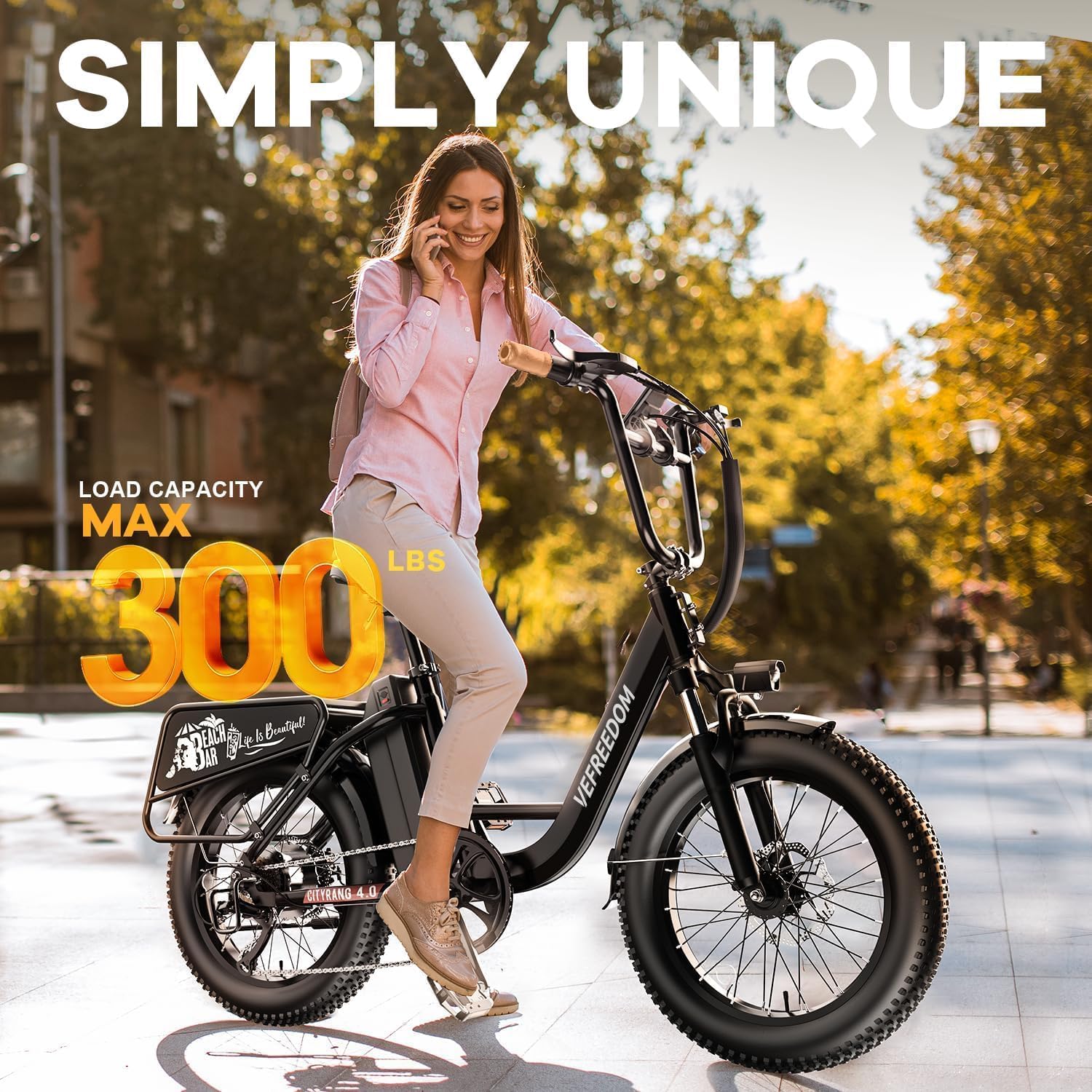 EUY 1500W Peak Electric Bike for Adults, 48V 20Ah Removable Battery Max Range 80Miles & 30MPH Electric Bicycle, 20''×4.0' Fat Tire Ebike,Fast Cargo Ebikes,Commute Mountain E-Bike UL Certified