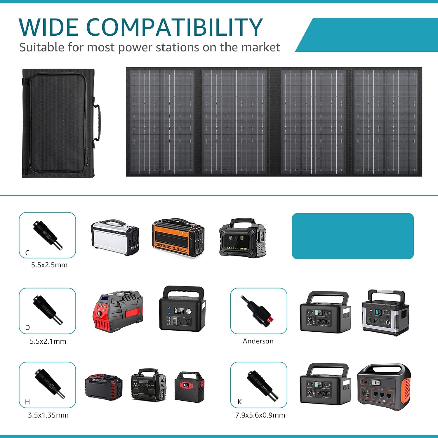 Apowking Portable Power Station Bank 100W with 60W Portable Solar Panels for Camping Van RV Trip