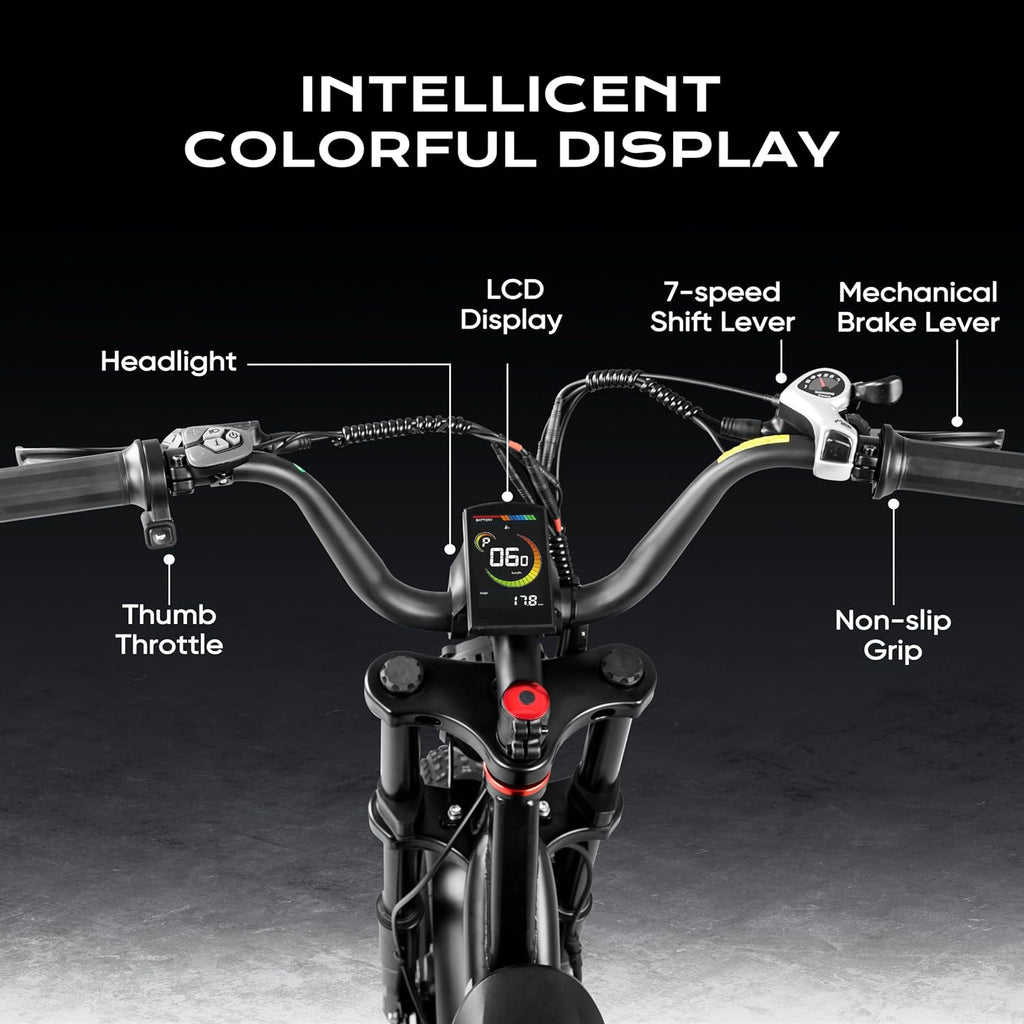 (2025 Upgraded) EAhora X7 Peak 3000W Dual Motor Electric Bike for Adults 48V 20A 30-33MPH Dual Hydraulic Brakes Ebike 80-120Miles Longe Range Fat Tire Electric Bicycle for Man and Woman