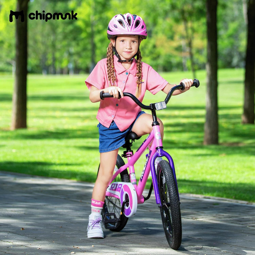 Chipmunk Rocket Kids Bike Toddlers 18 Inch Wheel Bicycle Beginners Boys Girls Ages 6-9 Years with Training Wheel, Multiple Colors