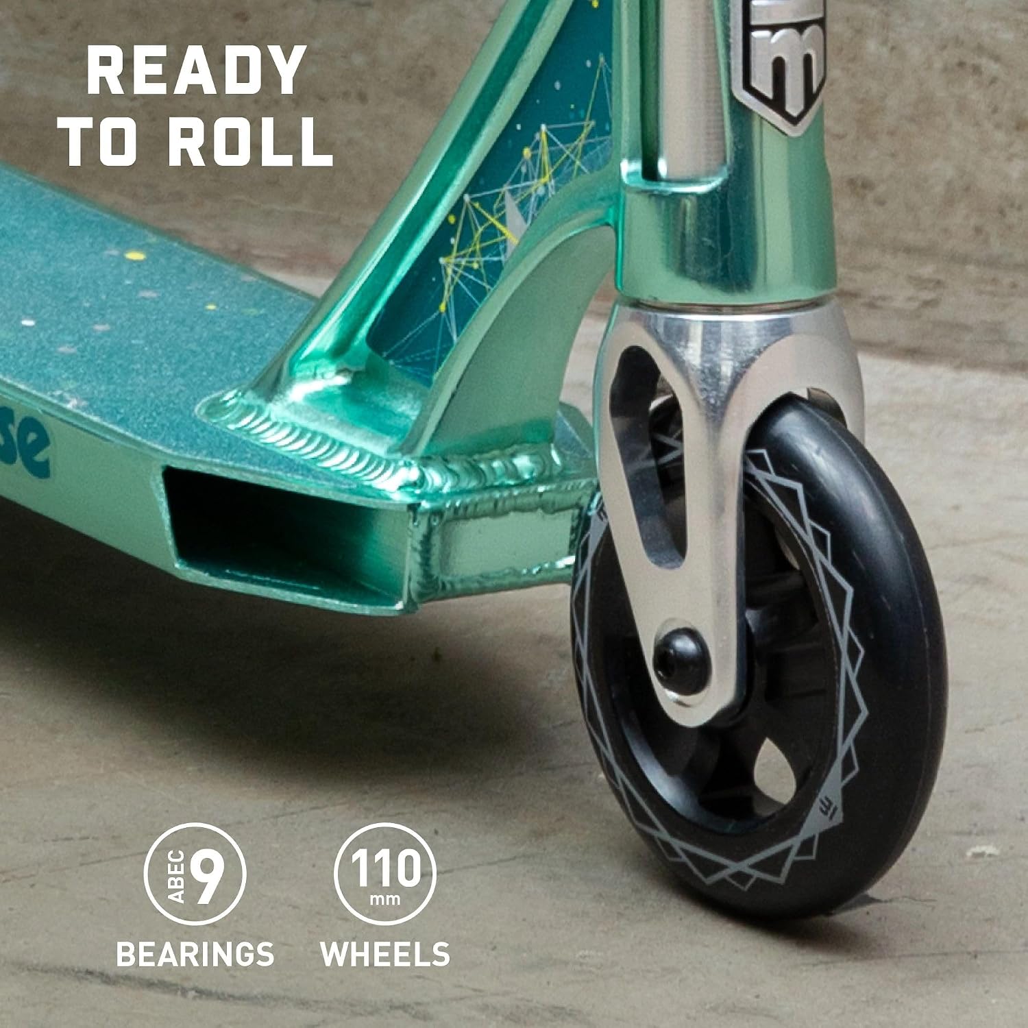 Mongoose Rise Freestyle Stunt Trick Scooter, For Kids Youth Adult Men Women Ages 8 Up, Lightweight Alloy Deck & Heavy-Duty Frame Up to 220 lbs., Bike-Style Grip, T-Bar Handlebar and High Impact Wheels