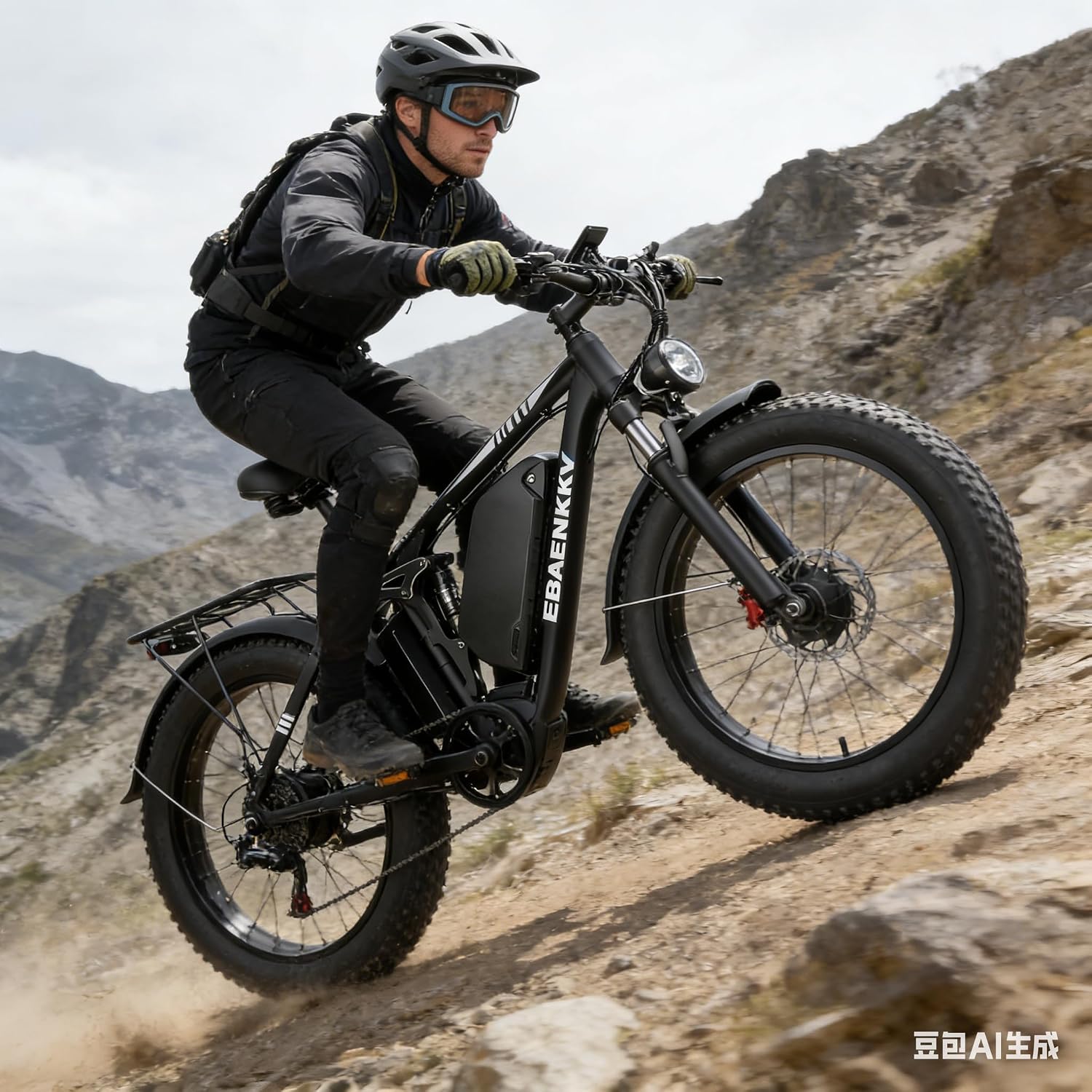 9000W Peak Dual Motor Electric Bike for Adults, 46MPH 100 Miles Long Range Ebike, 52V 34Ah Removable Battery, 7 Speed, Full Suspension 24' Fat Tire E-Bike for Mountain Off-Road Commuter Snow