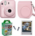 Fujifilm Instax Mini 12 Instant Camera + Pro Design Protective Case & Magnetic Lucite Frames, 20 Sheets (Blossom Pink)
