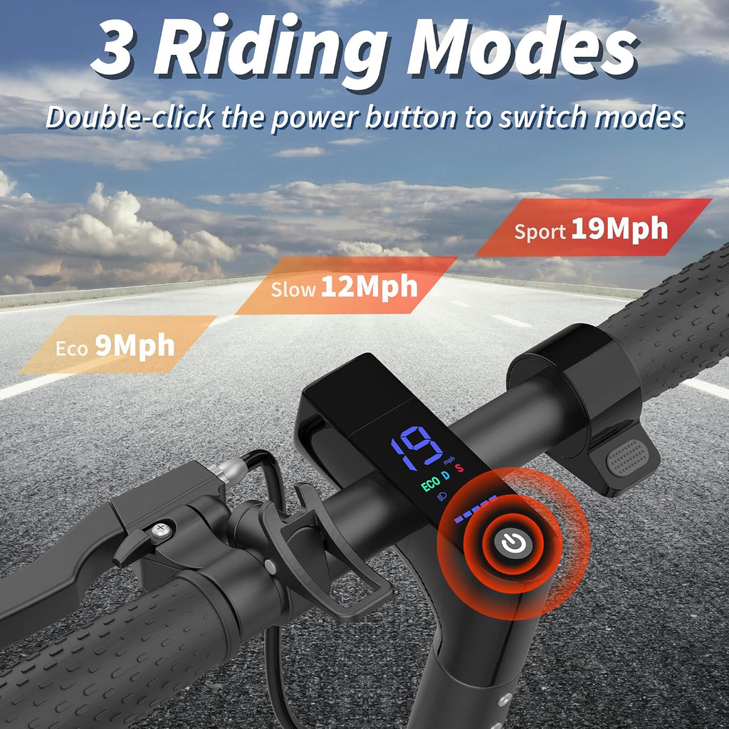Electric Scooter, 350W-500W Motor, 9 MPH to 22MPH, 10-41 Miles Range, Dual Suspension, Dual Braking, App Control, Foldable Commuter E Scooter for Adults and Teens