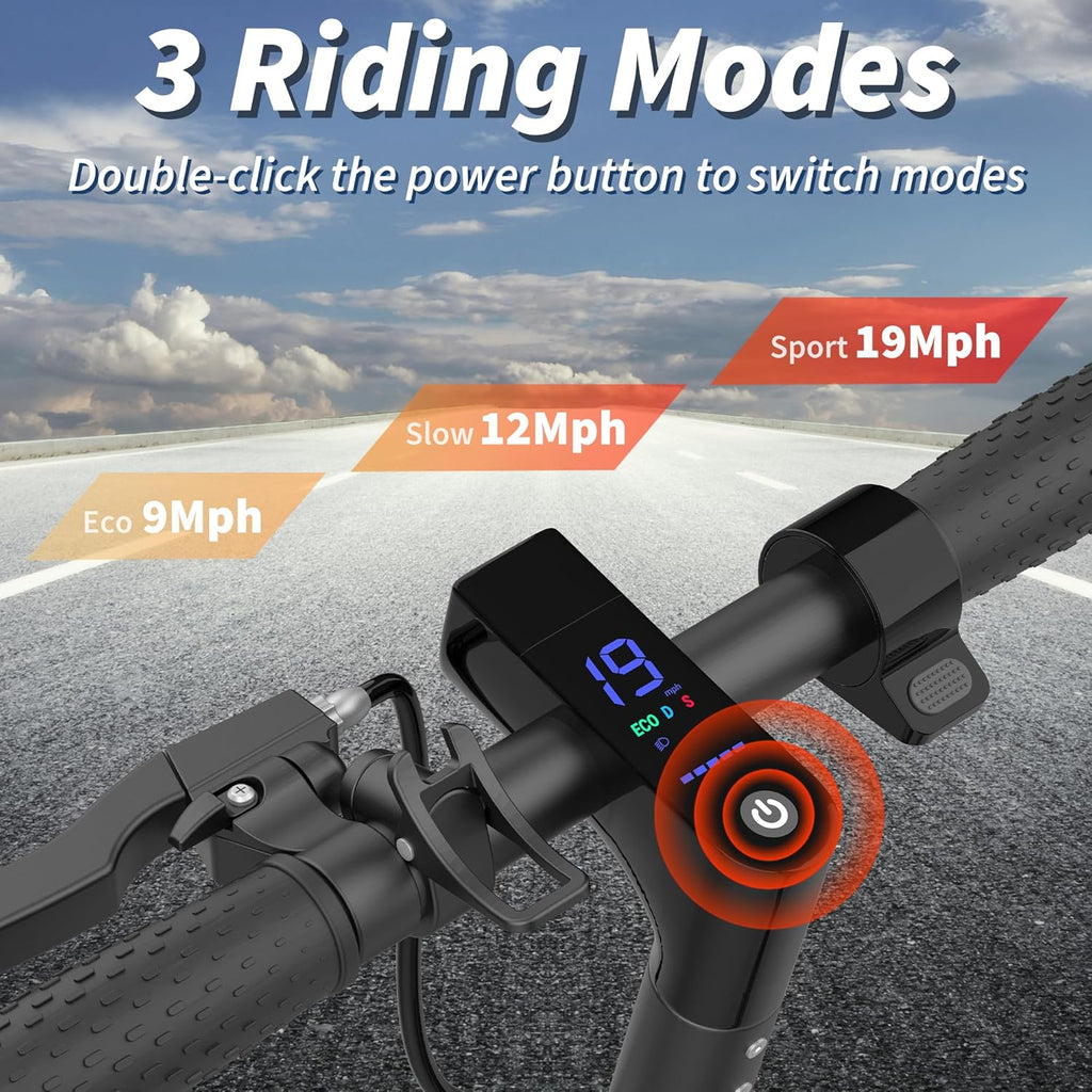 Electric Scooter, 350W-500W Motor, 9 MPH to 22MPH, 10-41 Miles Range, Dual Suspension, Dual Braking, App Control, Foldable Commuter E Scooter for Adults and Teens