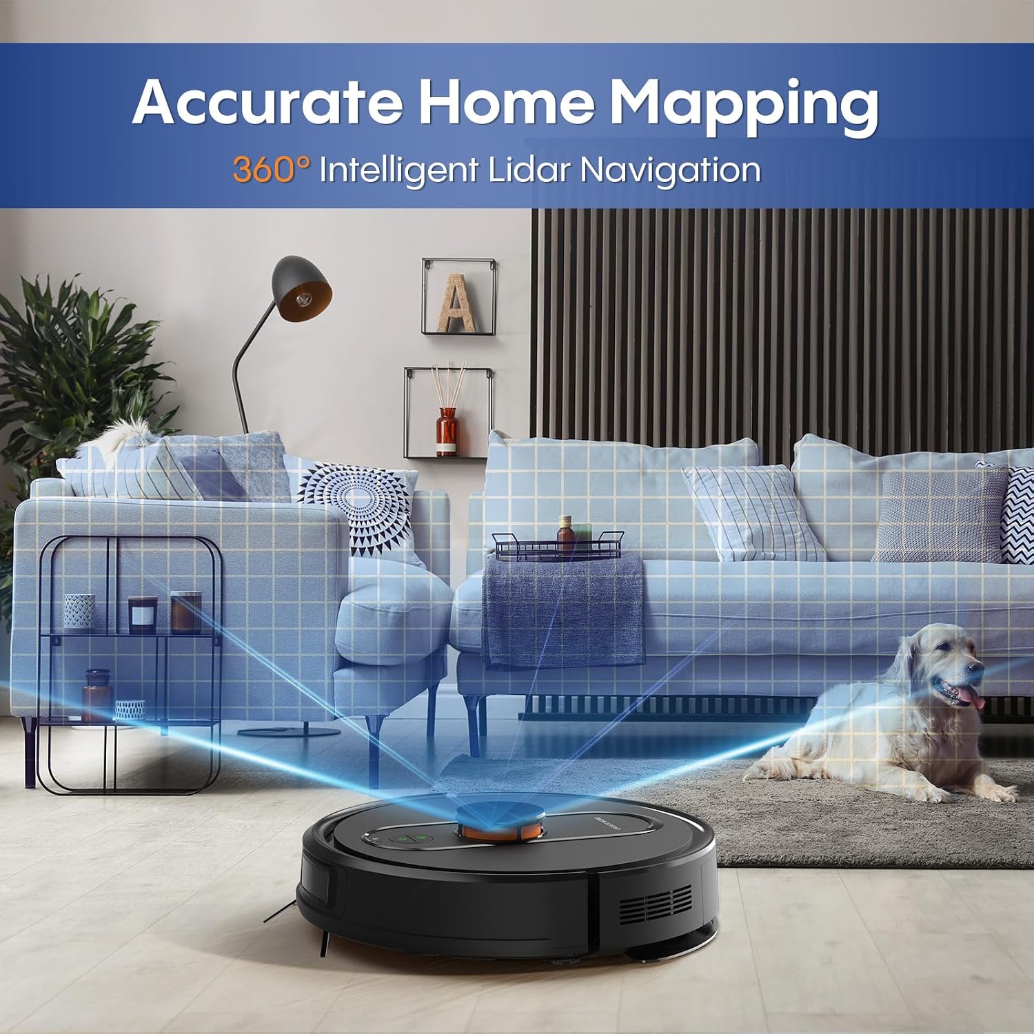 Robot Vacuum and Mop Combo, 6000Pa Strong Suction, LiDAR Navigation, Self-Emptying Dock,90-Day Hands-Free,Smart Mapping,WiFi/App/Alexa,Robotic Vacuum for Pet Hair, Dust, Hard Floors and Carpets