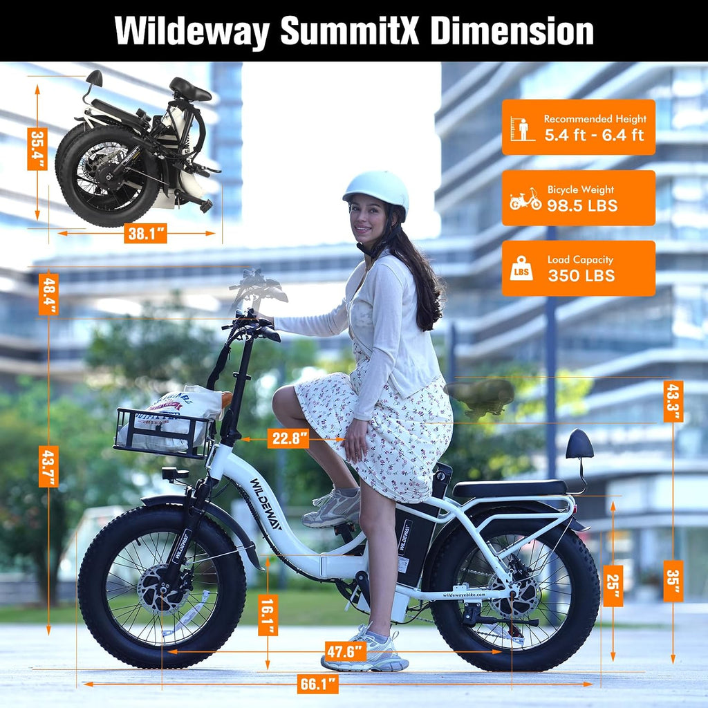 Wildeway Folding Electric Bike for Adults,2000W Dual Motor Ebike 20x4.0 Fat Tire All-Terrain 28MPH,48V 32Ah Removable Battery,7-Speed,Dual Hydraulic Disc Brake,City Commuting Delivery Bicycle