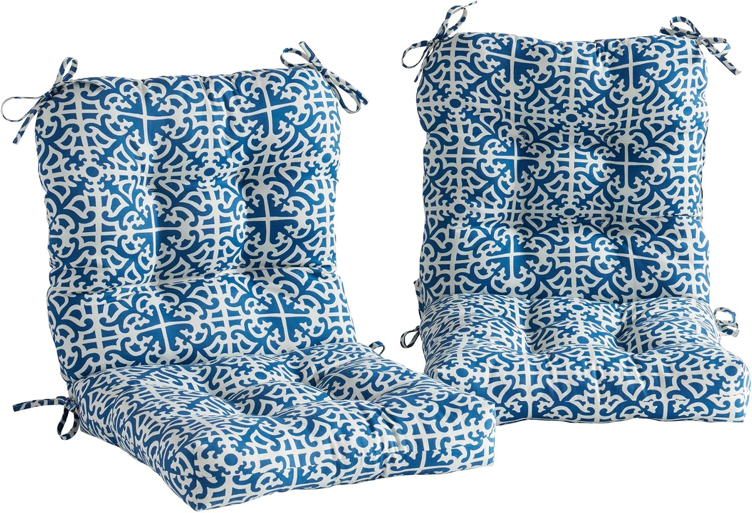 Greendale Home Fashions Outdoor 42x21-inch Seat/Back Chair Cushion (Set of 2), Azure