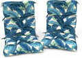 Outdoor High Back Patio Chair Cushions, Tufted Rocking Chair Cushions, Adirondack Cushions for Garden Porch Home Office Chair Use, 44' x 22' x 4', 2 Pack, Swaying Palms Blue