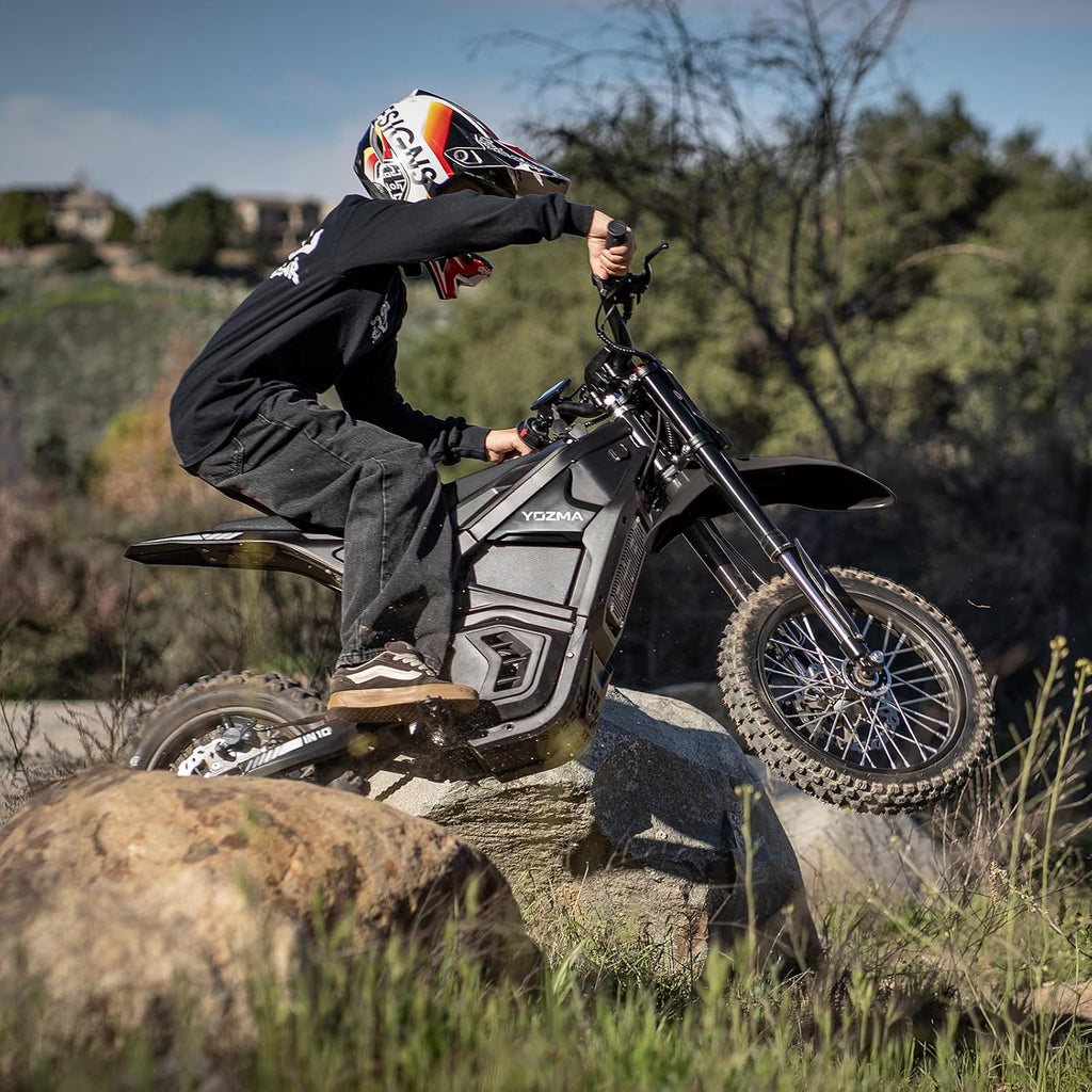 Yozma IN10 Electric Dirt Bike, 2600W 40MPH Electric-Motorcycle with 48V/23AH Battery Ebike, Full Hydraulic Brakes and Suspensions Mountain Off-Road E Dirt Bike, for Teens & Adults (Shadow Black)
