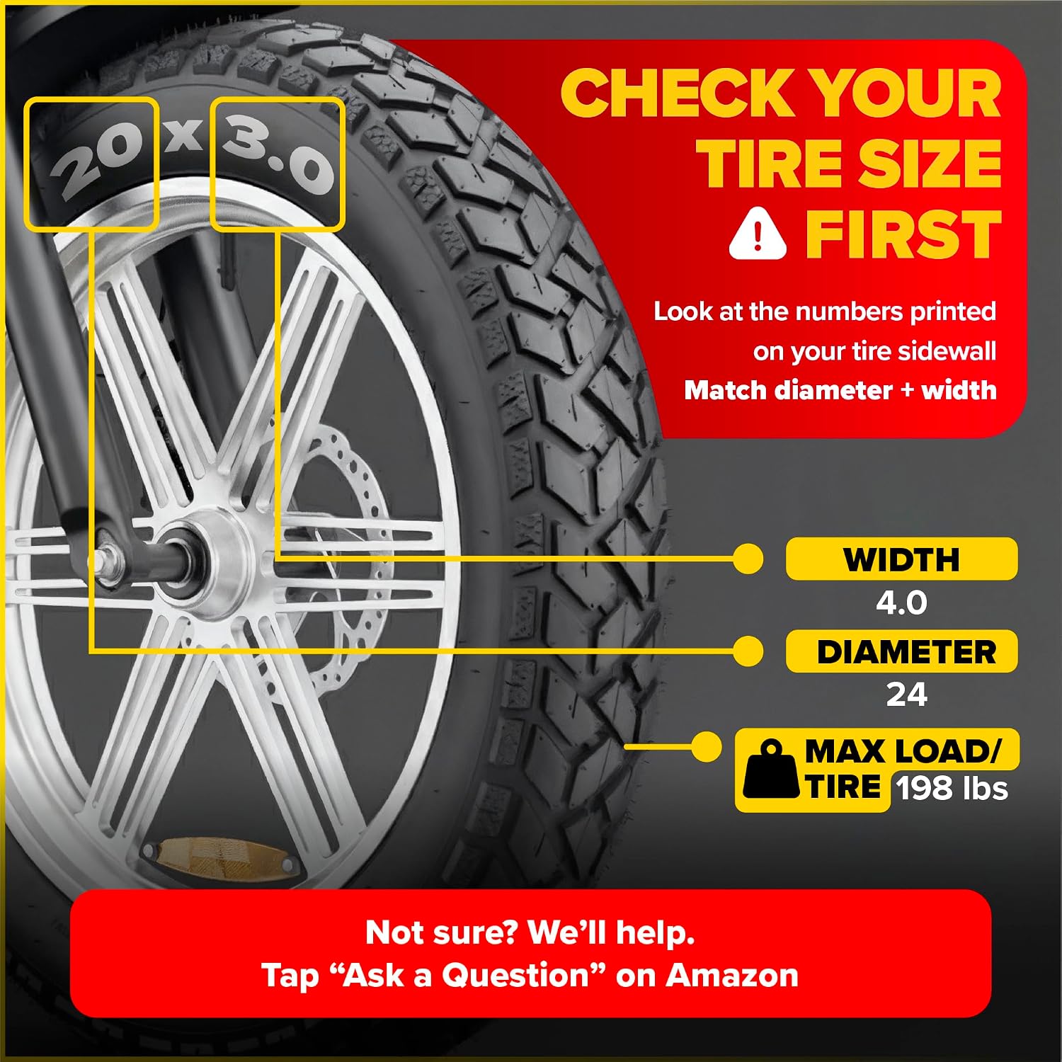 ULTRAVERSE 20x3.0 E-Bike Fat Tire - Robust, High-Performance 20inch Fat Tyre for MTB and Ebikes, Durable All-Terrain Directional Tread, Superior Density for Street & Trail Adventures-2 Units