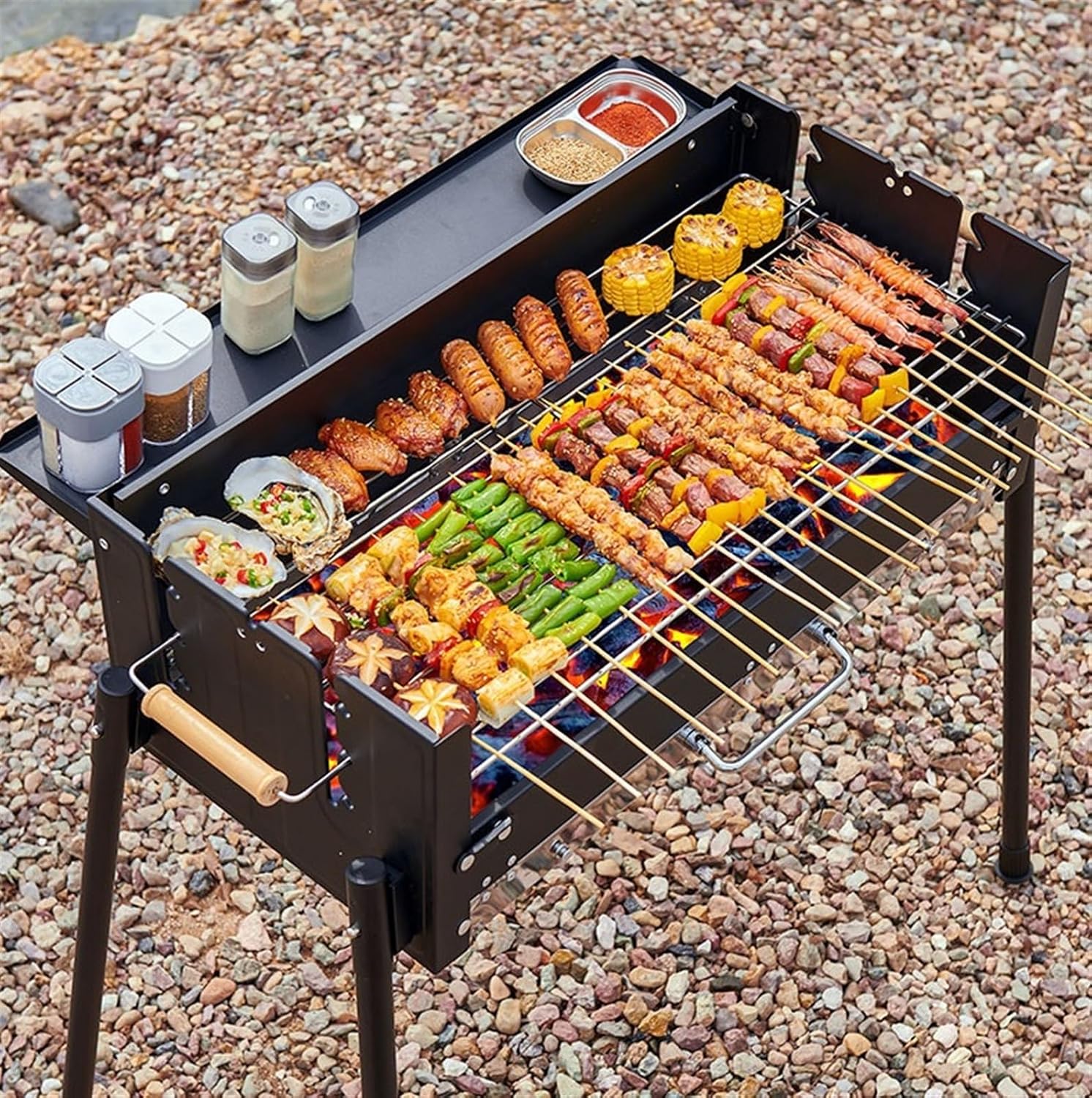 Portable Charcoal Grill Portable Charcoal Grill Outdoor Barbecue Grill Foldable Grill for Patio Garden Camping BBQ Grill for Outdoor