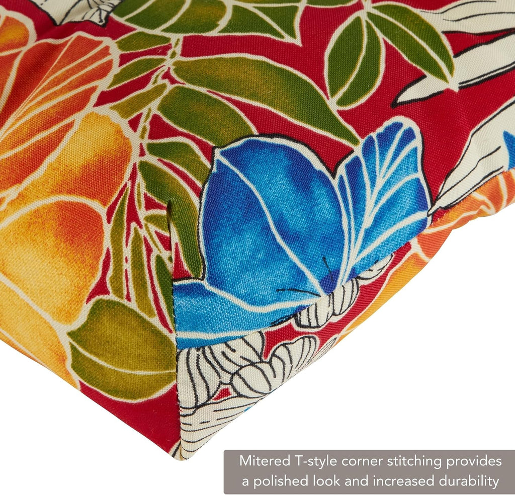 Greendale Home Fashions Outdoor 44x22-inch High Back Chair Cushions (Set of 2), Aloha Crimson