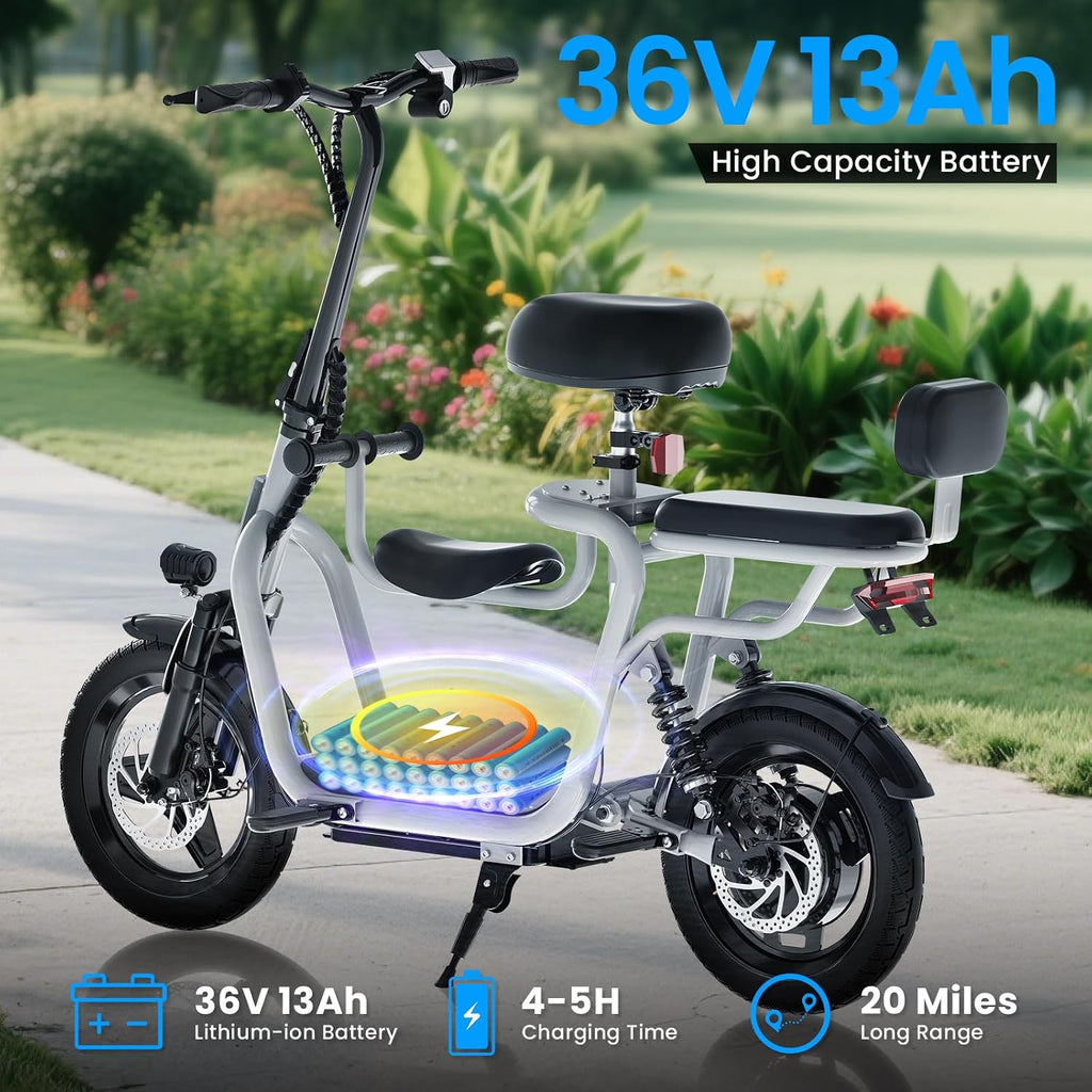 EILLEO Electric Scooter with Seat for Adult, 36V/48V Electric Scooter for Adults 500W/750W Motor, 20 Mile Range, 17.4/18.75mph, Dual Brakes, 14'/12' Tires, e Scooters with Seat