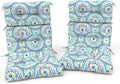 Outdoor High Back Patio Chair Cushions, Tufted Rocking Chair Cushions, Adirondack Cushions for Garden Porch Home Office Chairs Use, 44' x 22' x 4', 2 Pack, Delancey Lagoon