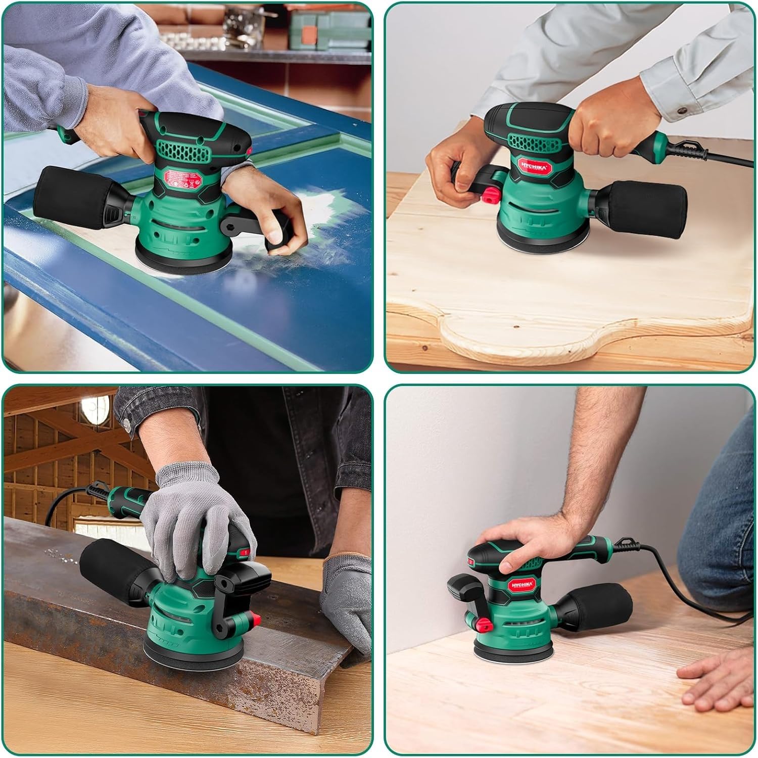 HYCHIKA Power Tool Combo Kit, Orbital Sander 3.8Amp 450W,6.2A Mini Circular Saw, 2-Tool Power Tool Set Combo Kit