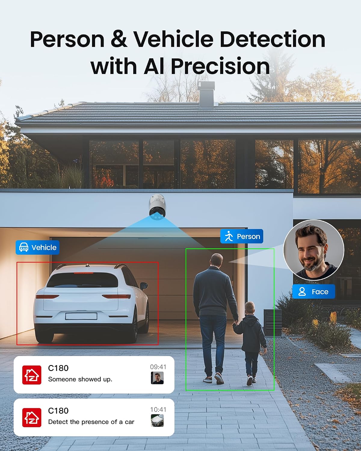 ZOSI 4K PoE Security Camera System, 4pcs 8MP Indoor Outdoor Wired Cameras with Audio, Smart Person Vehicle Detection, People Counting, Night Vision, 8CH CCTV NVR with 2TB HDD for Home 24/7 Recording