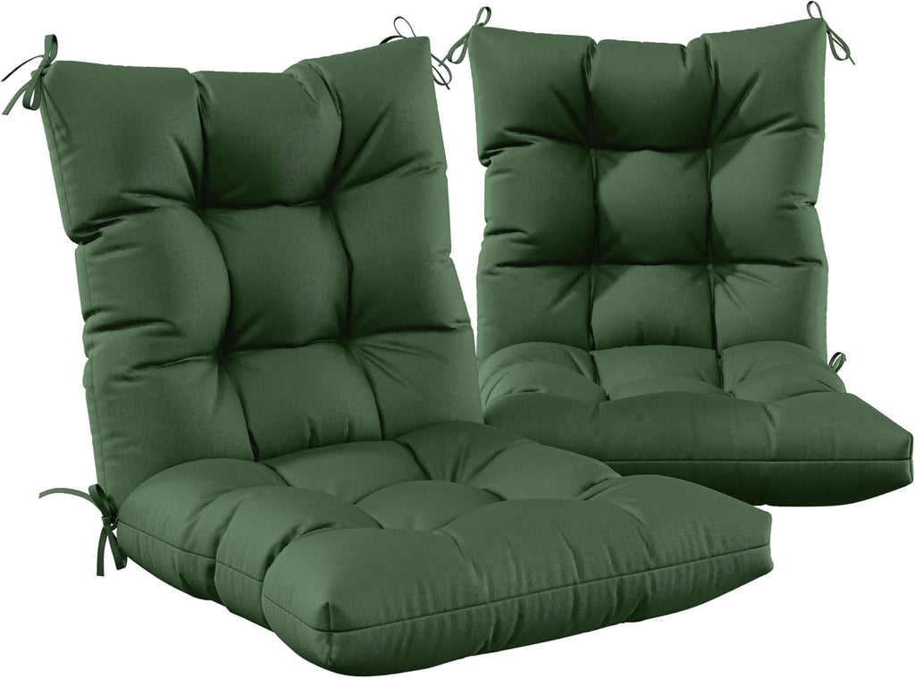 Patio Seat&Back Chair Cushions for Outdoor Furniture，Comfortable Cushions for Rocking/Dining/Lawn Chair-Set of 2