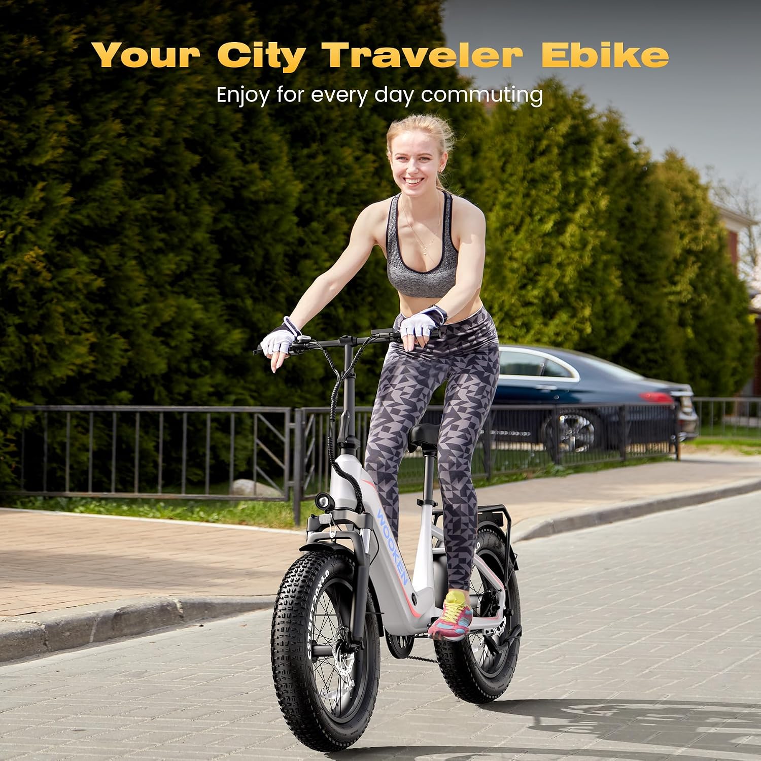 Wooken Electric Bike for Adults, 48V 624Wh Removable Battery Ebike with 60 Miles Long Range, 1000W Peak Brussless Motor, 20×4.0' Fat Tire E Bike,Step-Thru Electric Bicycle, SGS Certified to UL 2849