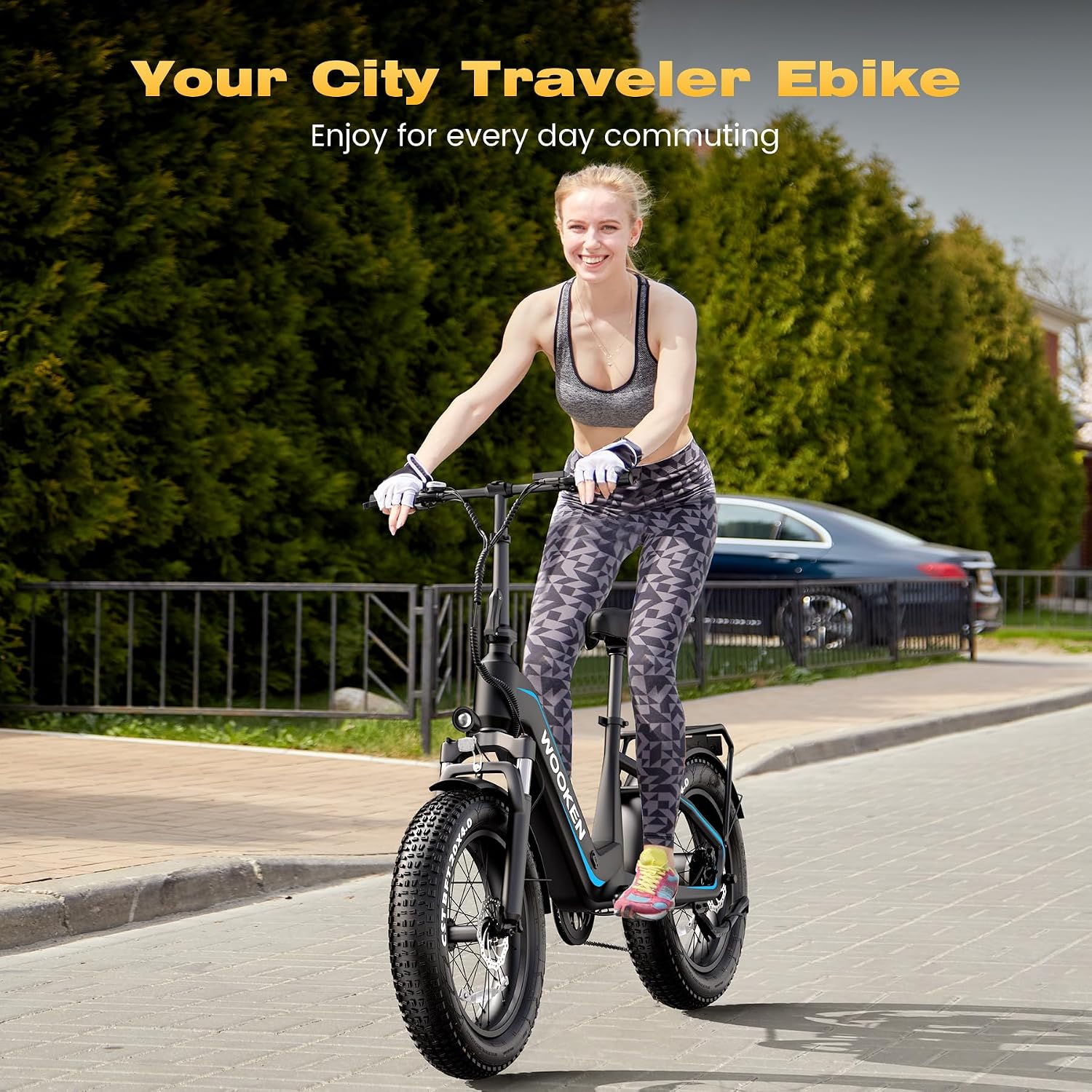 Wooken Electric Bike for Adults, 48V 624Wh Removable Battery Ebike with 60 Miles Long Range, 1000W Peak Brussless Motor, 20×4.0' Fat Tire E Bike,Step-Thru Electric Bicycle, SGS Certified to UL 2849