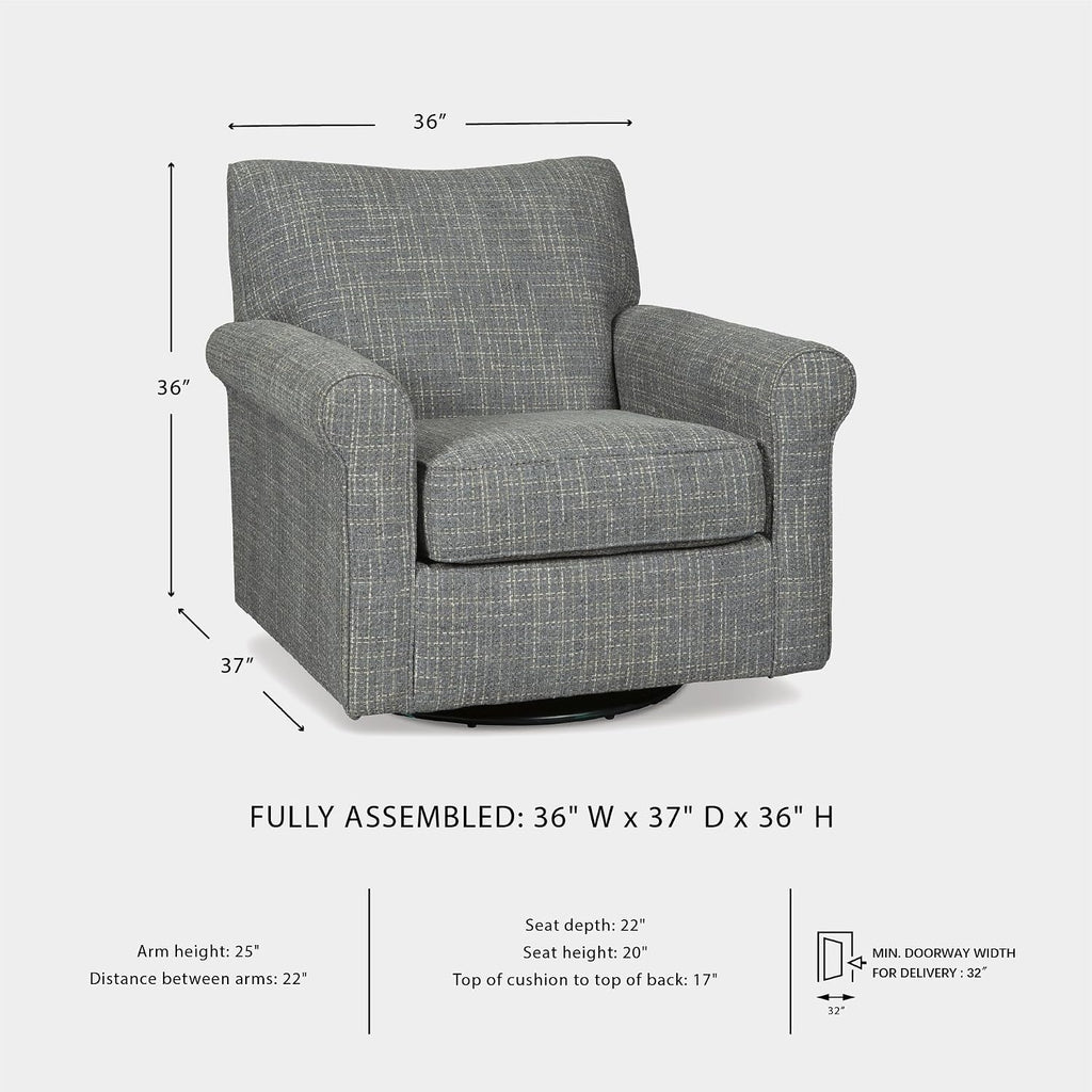 Signature Design by Ashley Renley 360-Degree Swivel Glider Nursery Accent Chair, Gray
