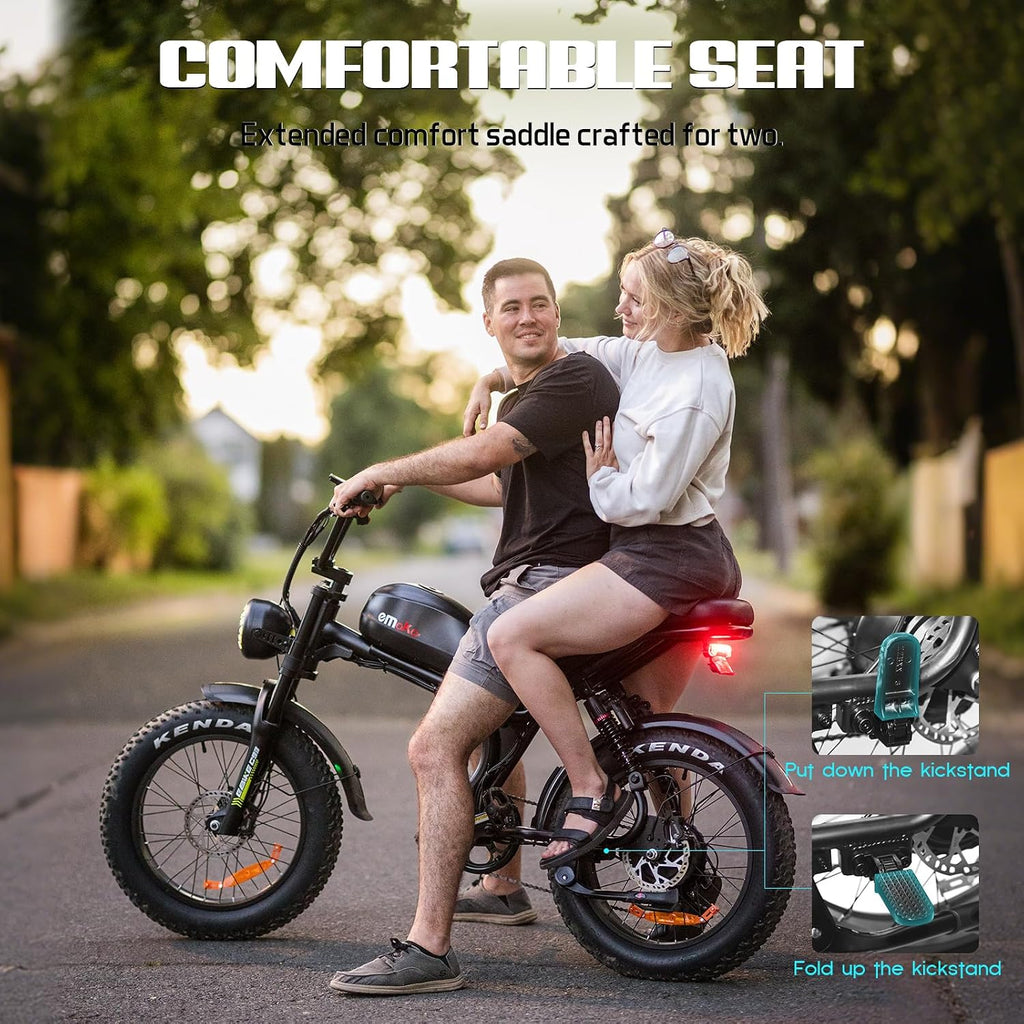Electric Bike for Adults, Peak 1500W/3000W Ebike, Up to 32-35MPH & 100/110Miles Long Range, 48V 20Ah/23Ah Removable Battery，20'' Fat Tire Mountain Electric Bicycle, 7-Speed with Full Suspension