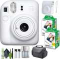 FUJIFILM INSTAX MINI 12 Instant Camera Clay White Bundle with Instant Film 40 Photo Sheets with Camera Case and Accessories Ideal Gift for Kids, Teenage Girl & Adults