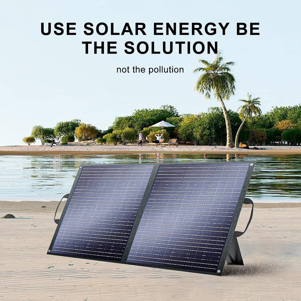 100 Watt Portable Solar Panel, 23.4% High Conversion Foldable Solar Panel Suitable for Solar Generator,IP67 Waterproof (100W*2)