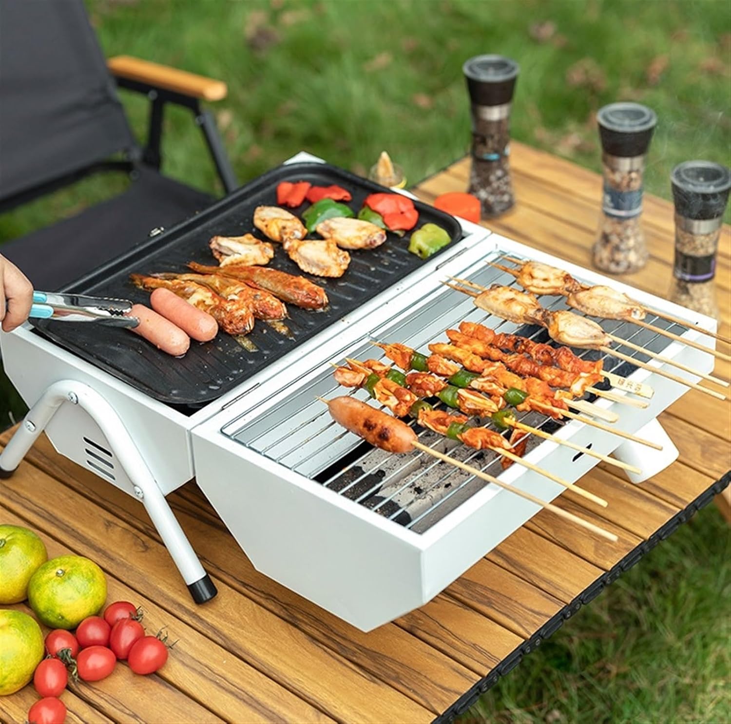 Portable Charcoal Grill Camping Grill Portable Charcoal Grills Backpacking BBQ Grill for Outdoor Cooking Bonfire Patio BBQ Grill for Outdoor