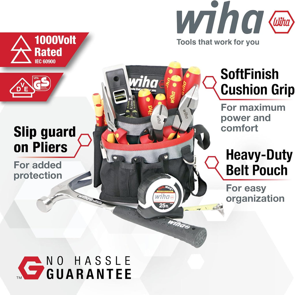 Wiha 32934 16 Piece Insulated Apprentice Electrician's Tool Kit