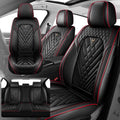 Fit for Honda Odyssey 2000-2026 Seat Covers, Fashion Sport Seat Cover with Waterproof Leather, Airbag Safe Design Seat Protector (2 Front Seat Standard, Black Red)