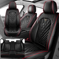 Fit for Honda Odyssey 2000-2026 Seat Covers, Fashion Sport Seat Cover with Waterproof Leather, Airbag Safe Design Seat Protector (5 Full Seat Standard, Black Red)