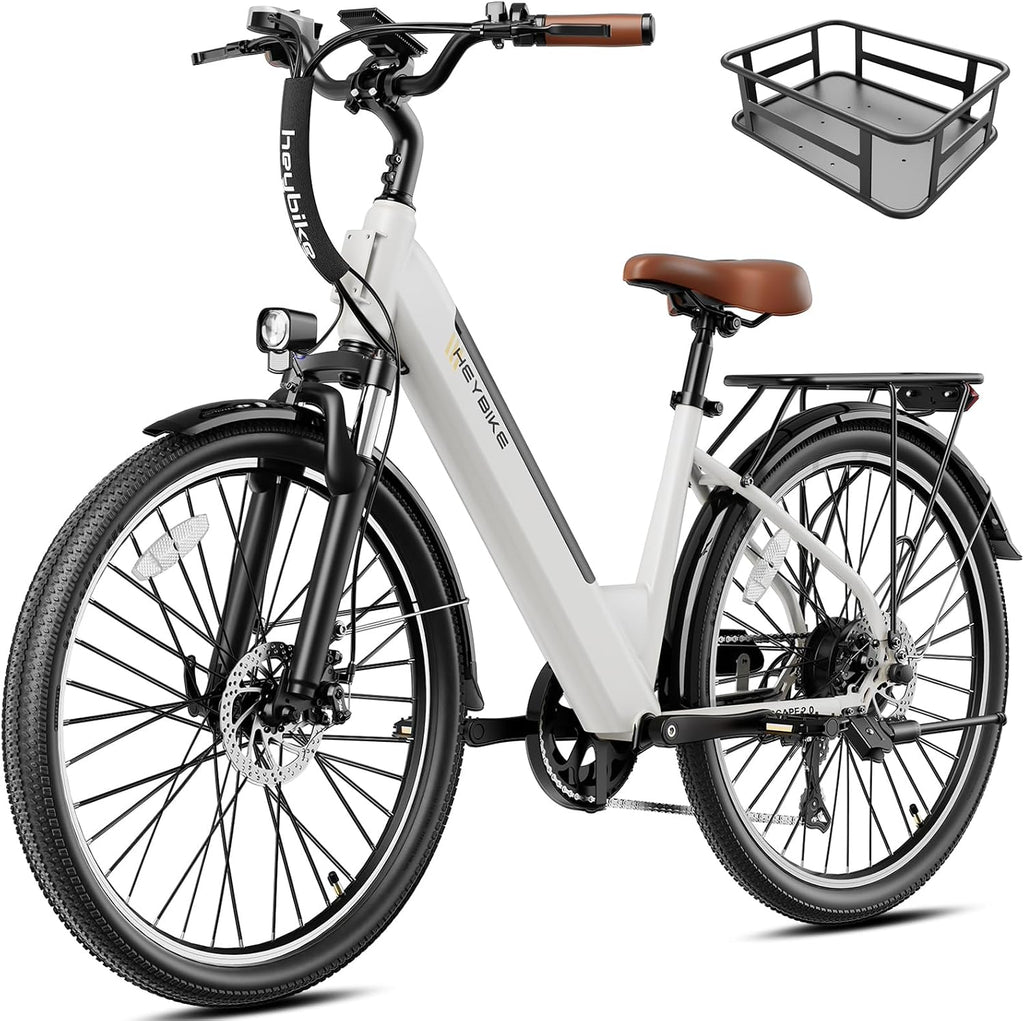 Heybike Cityscape 2.0 Electric Bike for Adults with Peak 1200W Motor, 468Wh Removable Battery, 50Miles 26' Electric Commuter Bike, 7-Speed,UL Certified