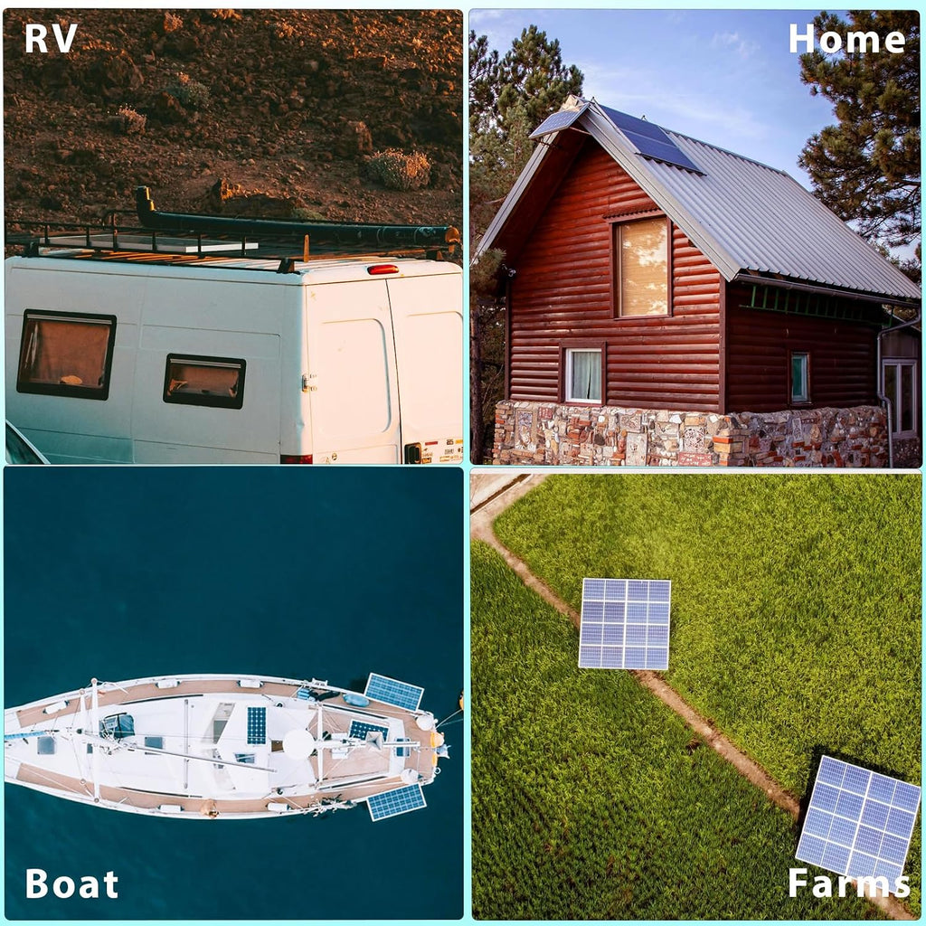 600 Watt 12Volt Solar Panel Kit 4X150W Monocrystalline Module 50A Charge Controller for RV, Boats, Trailer, Camper,Off-Grid System(600W Solar kit)