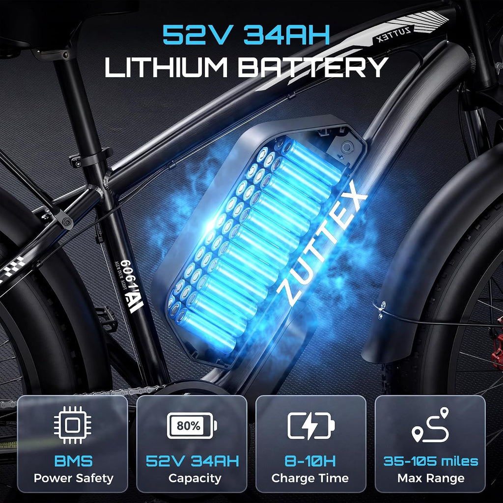 Peak 9000W Dual Motor Ebike Max 47MPH Electric Bike for Adults 52V 34AH Battery 105 Miles Range 24 Inch Fat Tire Fast Electric Bicycles for Snow Off-Road Commuter Mountain E Bike