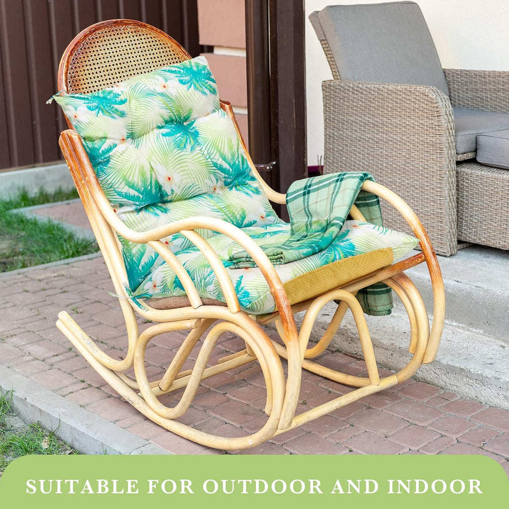 Hoteam 6 Set Patio Chair Cushions Outdoor 20 x 40 Inch High Chair Patio Cushion for Outdoor Furniture Waterproof Seat Rocking Indoor Thickened Pad(Palm Style,Fresh Color)
