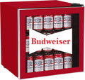 CURTIS MIS168BUD Budweiser Mini Beverage Cooler - 70 Can or 17 Bottles Beer Fridge with Glass Door for Soda + Adjustable Thermostat, Perfect for Home, Office, or Dorm, 1.8 cu ft