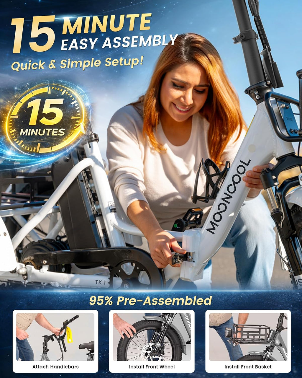 MOONCOOL Electric Trike for Adults, 500W/750W 48V Electric Tricycle for Adults, 20'x3.0' Fat Tire 3 Wheel Electric Bike, Folding Aluminum Adult Tricycle with Removable Battery