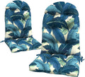 LVTXIII Outdoor Adirondack Chair Cushions, 44x19x4 Inch Non-Slip High Back Rocking Chair Cushion, Tufted Seat Cushion for Patio Furniture, Set of 2, Swaying Palms Blue