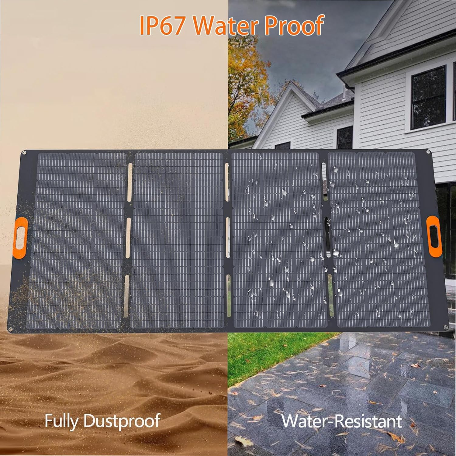 200W Portable Solar Panel for 1200W 2400W Power Station Solar Generator, Folded 3-in-1 Outputs 18V Solar Charger with Adjustable Kickstand for RV Camping Home 100W