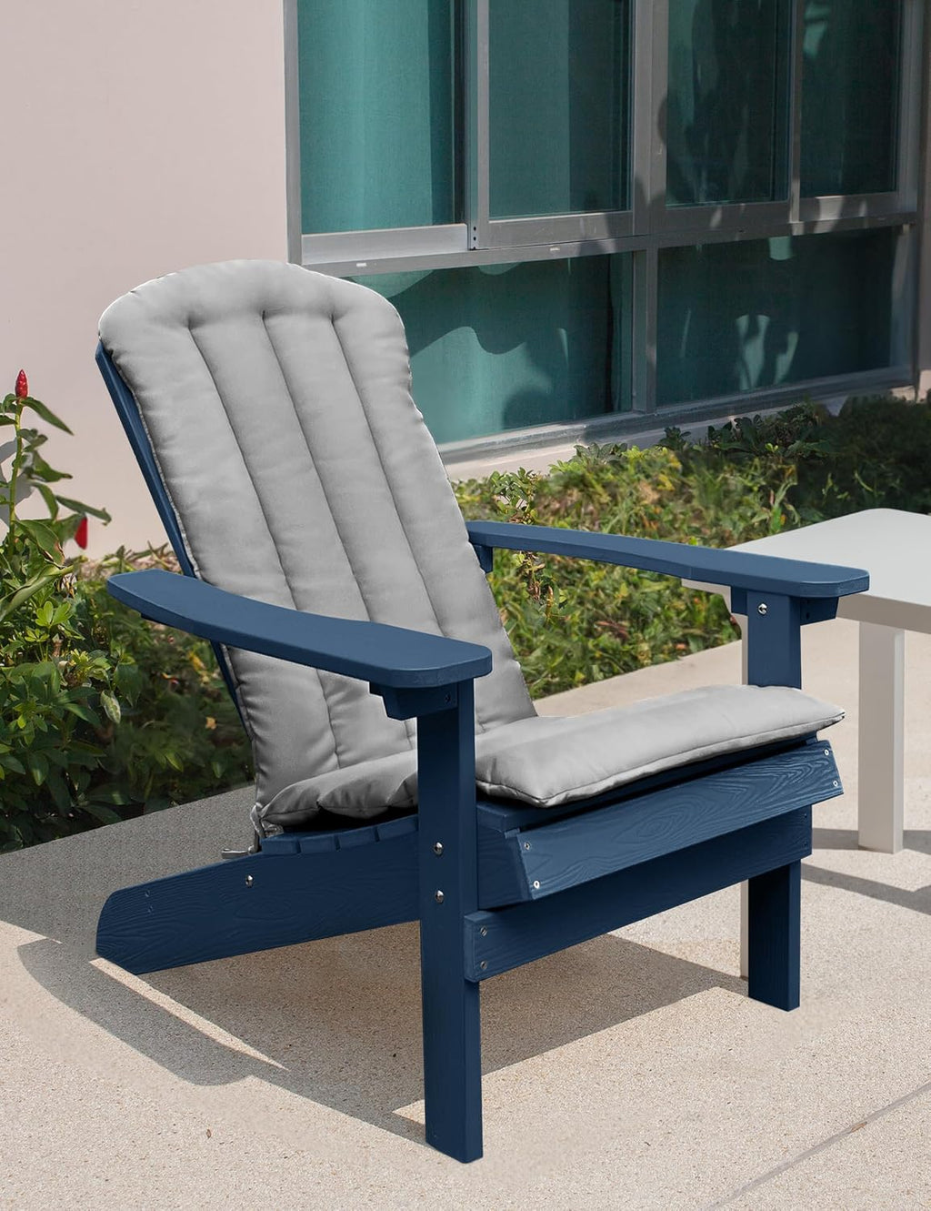 YEFU Adirondack Chair Cushion, Rocking Chair Cushions with Straps, Folding Patio Chair Pad for Indoor and Outdoor, 19.7x18.9x1.5 Inch, Gray, 4-Pack
