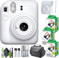 FUJIFILM INSTAX MINI 12 Instant Camera Clay White Bundle with Instant Film 60 Photo Sheets with Camera Case and Accessories Ideal Gift for Kids, Teenage Girl & Adults