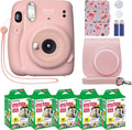 Fujifilm Instax Mini 11 Instant Camera + MiniMate Accessory Bundle & Compatible Custom Case + Fuji Instax Film Value Pack (50 Sheets) Flamingo Designer Photo Album (Blush Pink, Standard Packaging)
